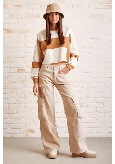 H1 Style Oversize Sweatshirt Çiftrenk Beyaz