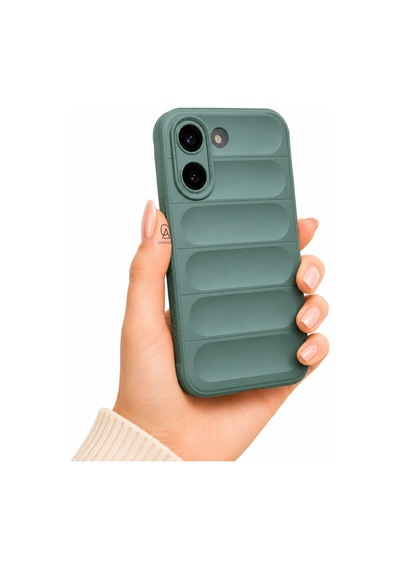 Xiaomi Poco X8 Pro Uyumlu Kılıf Esnek Tpu Oyuklu Arka Yüzey Tasarımlı Silikon Kapak Koyu Yeşil