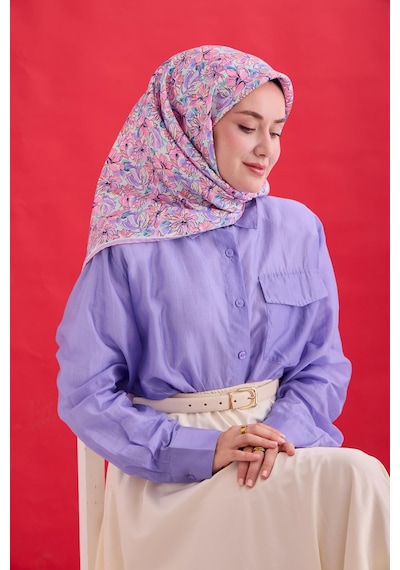 Silk Home Twill İpek Eşarp 11477-40 Ekru, Lila, Leylak, Pembe, Somon, Yeşil