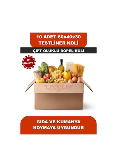 10 Adet 60x40x30 Ev Taşıma Kolisi, Çeyiz Kolisi, Boş Koli, Çift Oluklu Tssst Dopel