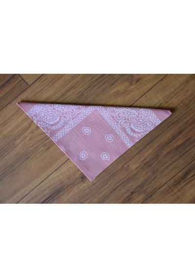 5 Al 4 Öde %100 Pamuk Unisex Etnik Desenli Bandana Açık Pembe