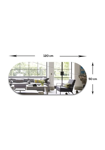 Ayna Düz Ayna Victory Tasarım Kanallı Oval Ayna 50cm X 120cm Düz Ayna