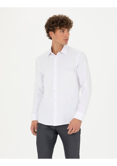Pierre Cardin Erkek Beyaz Desenli Gömlek 50278184-vr013 Beyaz