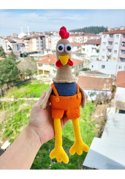 Amigurumi sevimli renkli horoz oyuncak dekoratif süs aksesuar