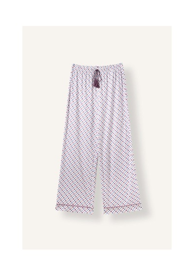 Defacto Regular Fit Desenli Biyeli Uzun Kollu Pijama Takımı H9100ax26aupr461 Mor-pr461