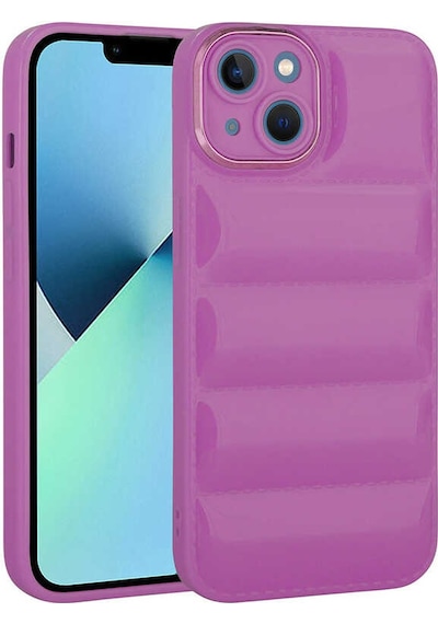 Apple Uyumlu iPhone 14 Plus Kamera Korumalı Parlak Aihttg'li Tchs Galya Kılıf-mor Mor