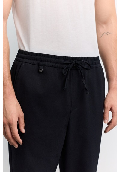 Avva Erkek Lacivert Beli Lastikli Bağcıklı Kolay Ütülenen Relaxed Fit Jogger Pantolon A62y3041
