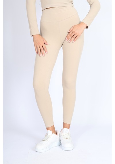 Soft&Basic Slım Fit Toparlayıcı Ve Esnek Bej Tayt Bej