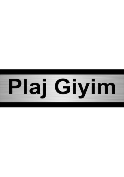 Plaj Giyim 7x20cm Gümüş Renk Metal Yönlendirme Levhası
