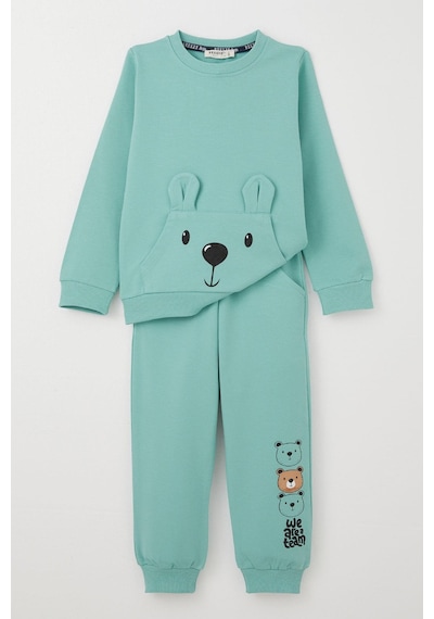 Breeze Erkek Bebek Eşofman Takım Sevimli Ayıcık Desenli Kanguru Cepli 9 Ay-3 Yaş, Su Yeşili Su Yeşili Breeze Erkek Bebek Eşofman Takım Sevimli Ayıcık Desenli Kanguru Cepli 9 Ay-3 Yaş, Su Yeşili Su Yeşili