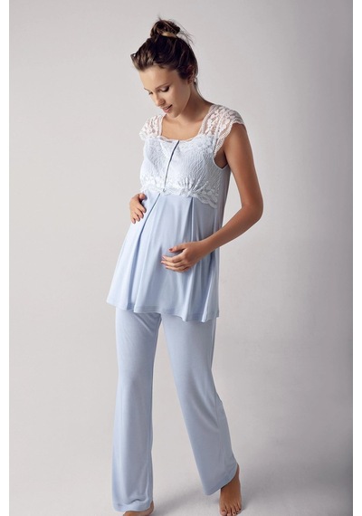 Angbutik Artış 13200 Kadın Kısa Kol Lohusa Pijama Takımı