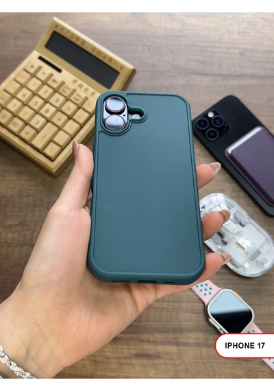 Apple iPhone 17 Uyumlu Kamera Korumalı Darbeye Dayanıklı Renk Atmayan Keep Silikon Kılıf Haki