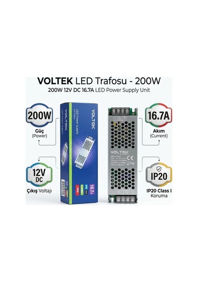 Enerji Aydınlatma / Trafo 16.7 Amper Slim 12v