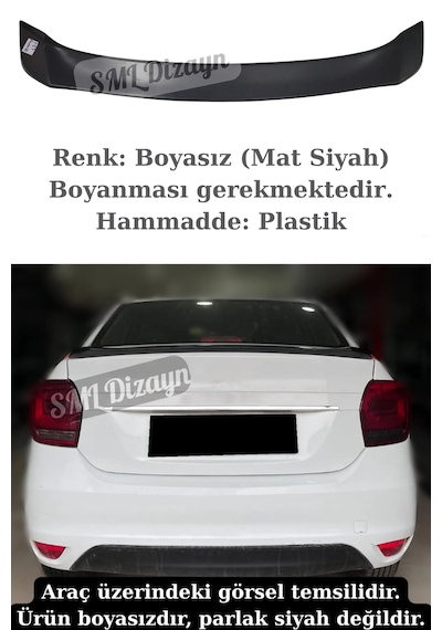 Renault Symbol Spoiler Sembol Bagaj Üstü Spoyler Kanat Boyasız