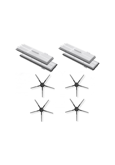 iBrush Roborock S7 Uyumlu 4Lü Hepa Filtre Ve 4Lü Siyah Yan Fırça