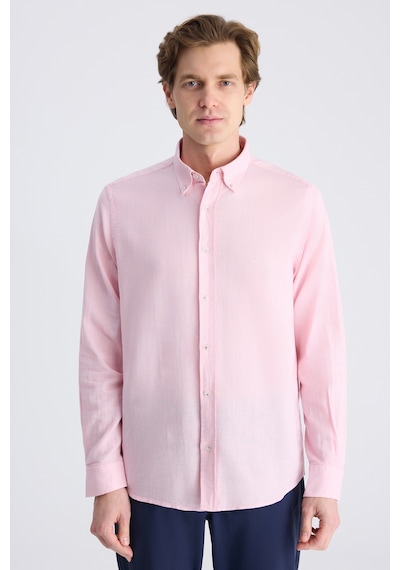 D'S Damat Ds Damat Comfort Pembe Armürlü %100 Pamuklu Gömlek 4hc02k8122652 P01