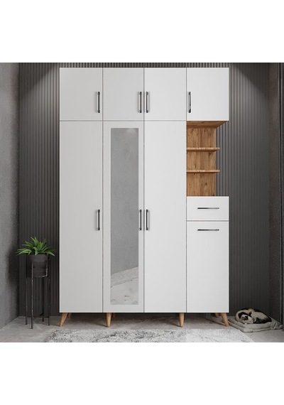 Açelya Portmanto Vestiyer Çam Beyaz160 CM M11