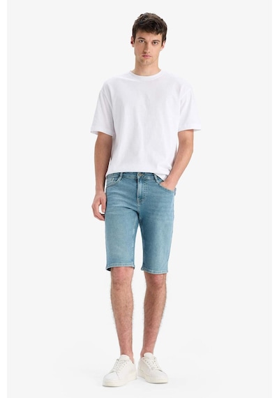 Defacto Slim Fit Dar Kesim Jean Bermuda Şort F4220ax25smnm29 Yeşil