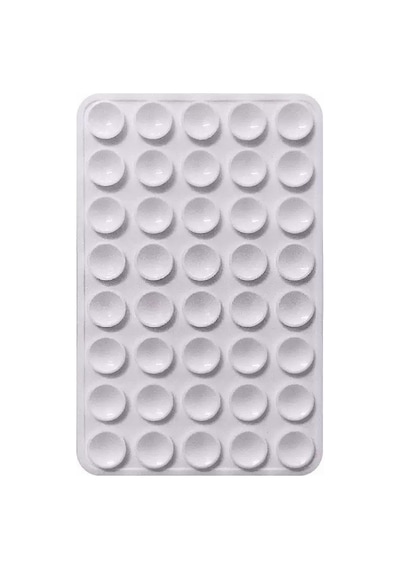 Maks Technology Kare Öpücüklü Tek Taraflı Silikon Tutucu 5,50cm X 8cm - Açık Gri