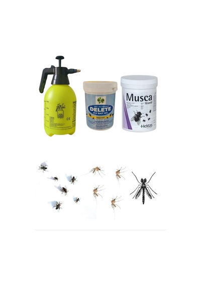 Tüm Uçan Sinek Sivrisinek Tatarcık Yakağan İveç / 2'li.set Musca 100 Gr Granül / 100gr