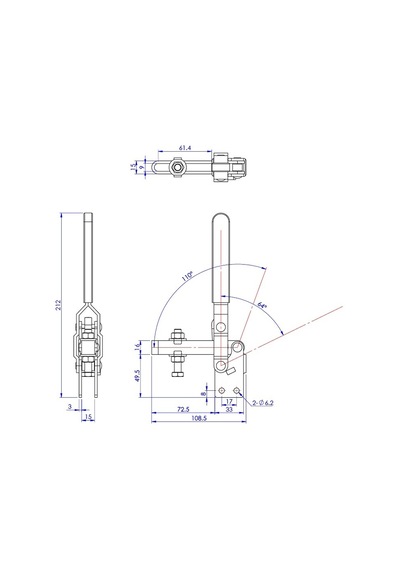 Goodhand Gh-12412 Dikey Geçişli Kelepçe 200 Kg Kapasiteli Kompa