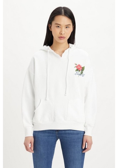 Levi's Kadın Beyaz Kapüşonlu Sweatshirt A4933-0000 Beyaz