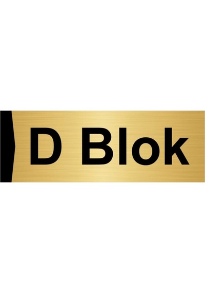 D Blok 5x20cm Altın Renk Metal Yönlendirme Levhası