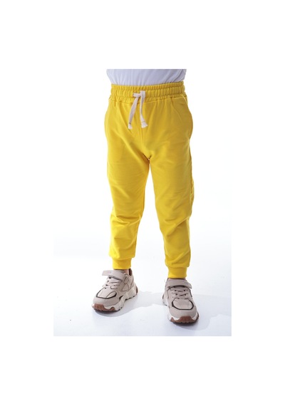 Unisex Çocuk %100 Pamuk Günlük Jogger Eşofman Altı 12 Ay 5 Yaş Sarı