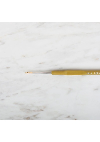 Abarta Yabalı Altın Uçlu Elastik Saplı Dantel Tığ No:4 & 1.60mm-sarı No 4 - 1,6 Mm