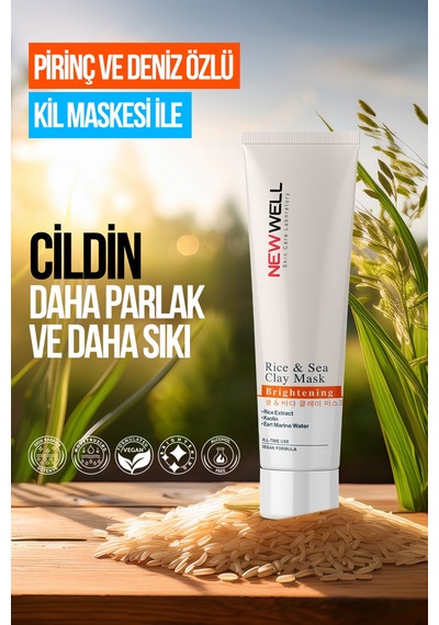 New Well Rice & Sea Clay Mask Pirinç Ve Deniz Özlü Kil Maskesi 100 ML
