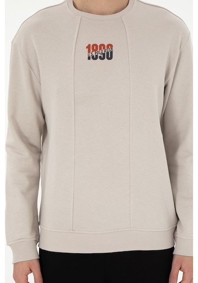 U.S. Polo Assn. Erkek Comfort Fit Bisiklet Yaka Taş Sweatshirt 50293430-VR049