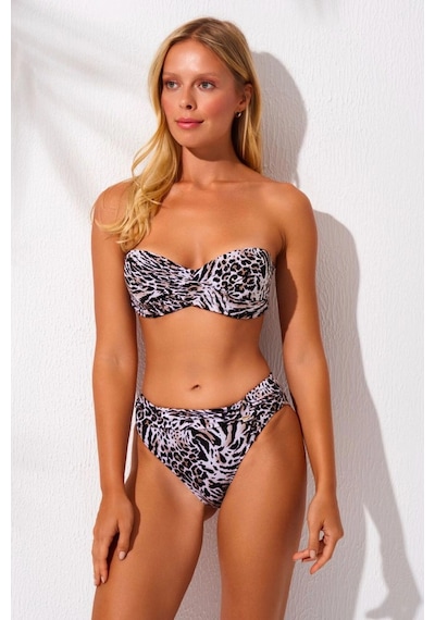 Pierre Cardin 2025 Yaz Yeni Sezon Kaplı Straplez Bikini Takımı Çok Renkli