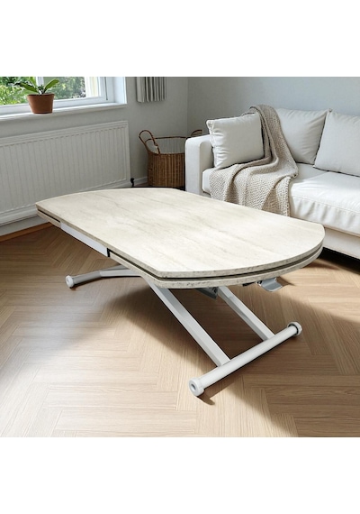 Oval Yan Baştan Açılır Akıllı Masa Üst Tabla Mdf Yüksekliği Ayarlanabilir Pratik Traverten Oval Yan Baştan Açılır Akıllı Masa Üst Tabla Mdf Yüksekliği Ayarlanabilir Pratik Traverten