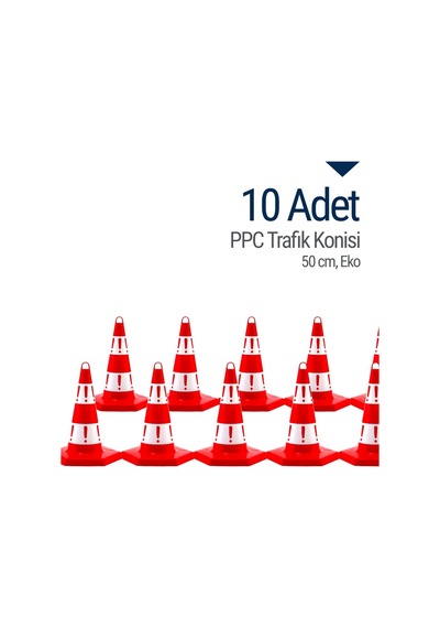 10 Adet Eko Trafik Konisi 50 Cm Trafik Dubası