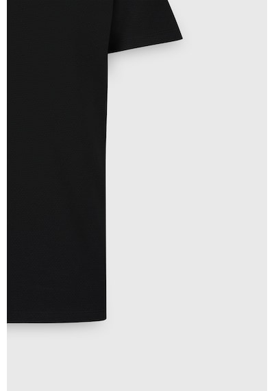 AC&Co / Altınyıldız Classics Erkek Sıyah Slim Fit Dar Kesim Bisiklet Yaka Desenli Tişört Siyah