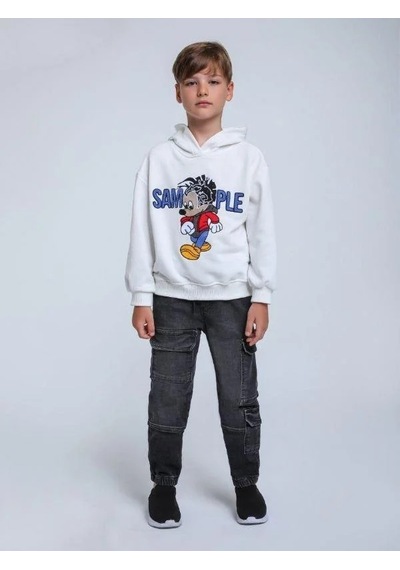 Jack Lions Erkek Çocuk Beli Paçası Lastikli Yıkamalı Pantolon-14299 Siyah