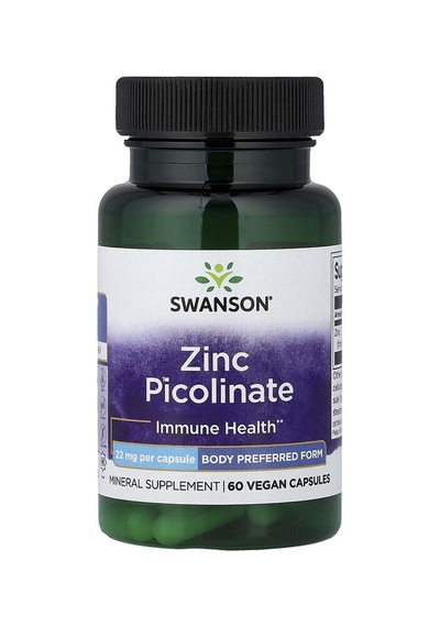 Swanson Vitamins, Zinc Picolinate, 22 Mg, 60 Vegan Capsules