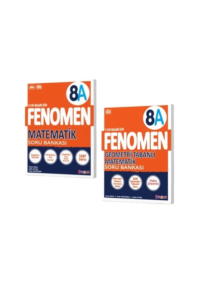 Fenomen Yayınları 8. Sınıf Matematik A Soru Bankası + Geometri Tabanlı Matematik Soru Bankası
