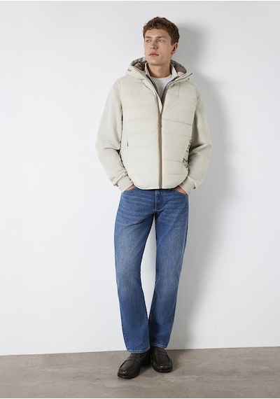 Mavi - Mavi Jeans Detaylı Kapüşonlu Ekru Şişme Yelek 0110554-70144 Ekru