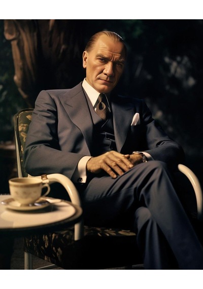 Atatürk Portresi V11 Ev Duvar Salon Güzellik Salonu Ofis Dükkan Dekarasyon Kanvas Tablo