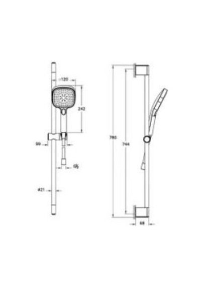 Artema Core Square A4591729 3f Sürgülü El Duşu Takımı, Soft Bakır Diğer