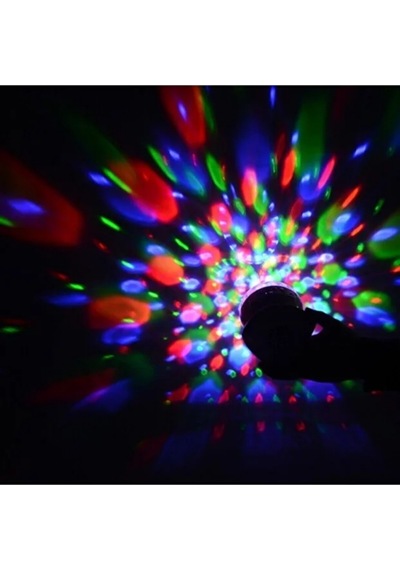 Led Disko Işık Bluetooth Hoparlör Renkli Dönen Gece Lambası Projektör Usb Tf Kart Aux Destekli