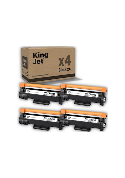 Kingjet Brother Uyumlu Tn-2550xl Yüksek Kapasiteli 4'lü Paket Uyumlu  Toner Mfc-l2806dw