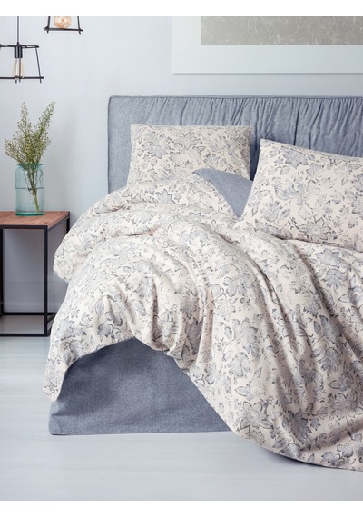 Cotton Box Flanel Çift Kişilik Nevresim Takımı Ruby Antrasit Antrasit