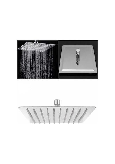 Ahlez 20x20 Cm Paslanmaz Çelik Kare Ultra İnce Tepe Duş Başlığı Diğer