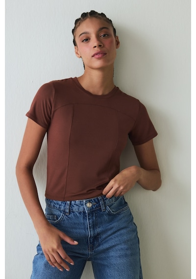 Penti Kapuçino Bisiklet Yaka Slim Fit Modal Baby Tee Tişört
