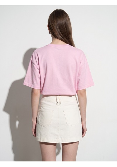 Dilvin 31017 %100 Pamuk Basic T-shirt-toz Pembe