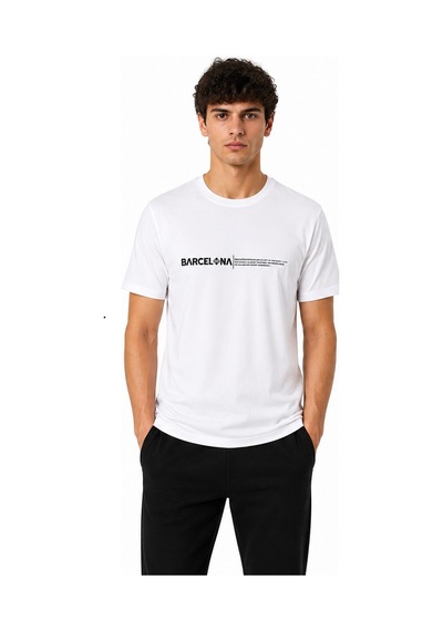 Tommy Life Basic Erkek Tshirt Bisiklet Yaka Beyaz 88452