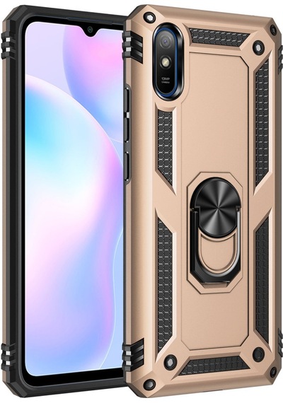 Redmi 9a Kılıf Sofya Yüzüklü Silikon Kapak - Gold Bzsxx00 1