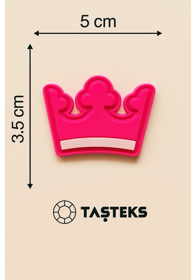 Taşteks Ütülenebilen Veya Sticker Olarak Kullanılabilen Neon Pembe Taç Modeli